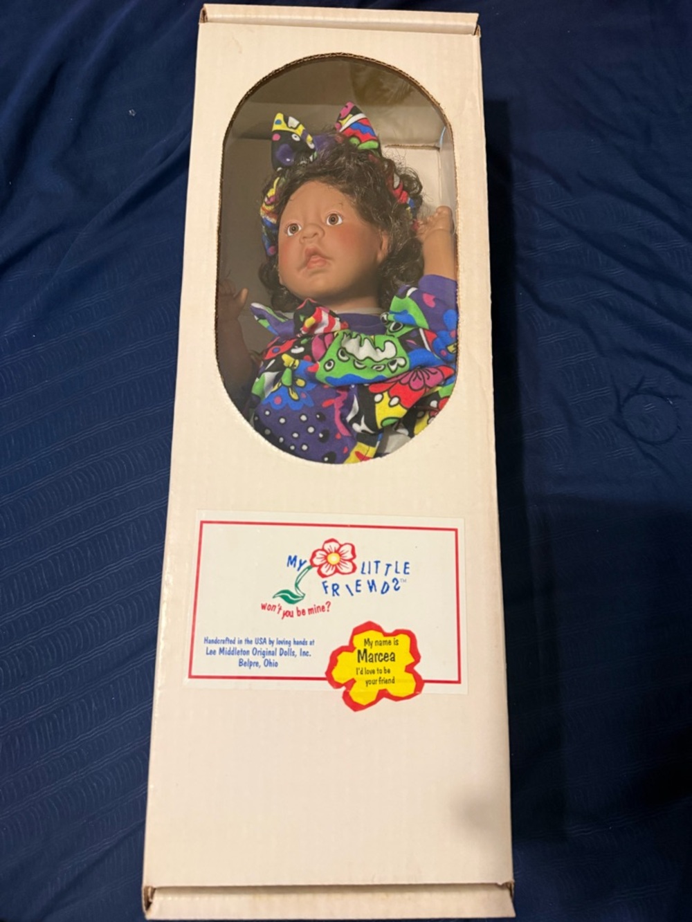 Vtg Lee Middleton Baby Doll 1994 Brown Hair Brown Eyes Original Box 14 Inch